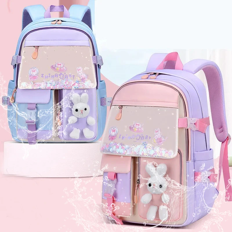

New Backpack Girl Primary School Student Bag Cartoon Kid Junior High School Shoulder Bag Waterproof Children Schoolbag Brand