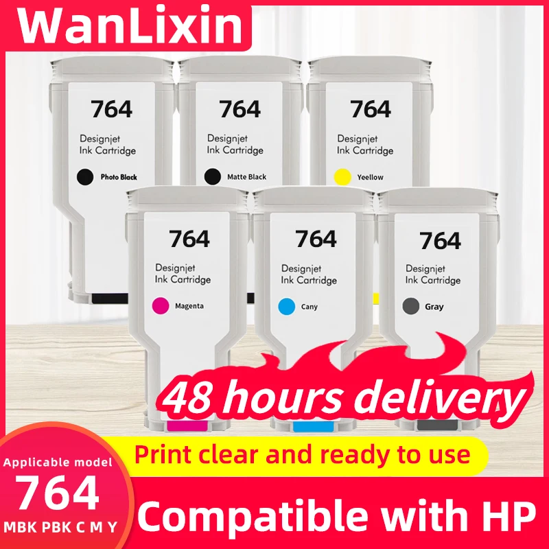 

Для картриджа HP 764, совместимого с принтером HP Designjet T3500 C1Q17A C1Q16A C1Q13A C1Q14A C1Q15A C1Q138A с пигментными чернилами