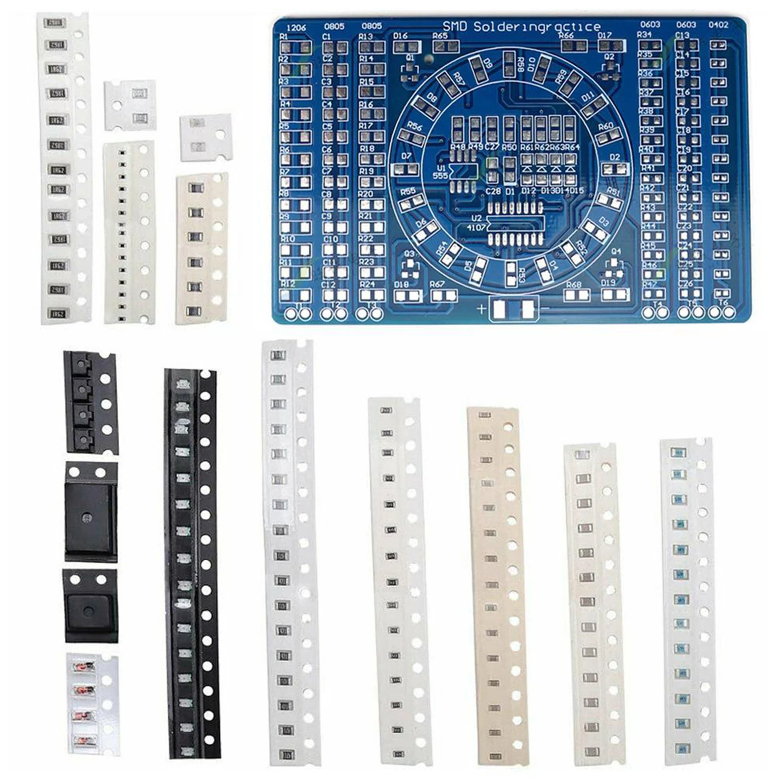 Löt praxis dreiteiliges Set SMD-Leiterplatte LED elektronische SMT-Komponente DIY PCB-Kit Projekt Werkzeuge Grund lötkit