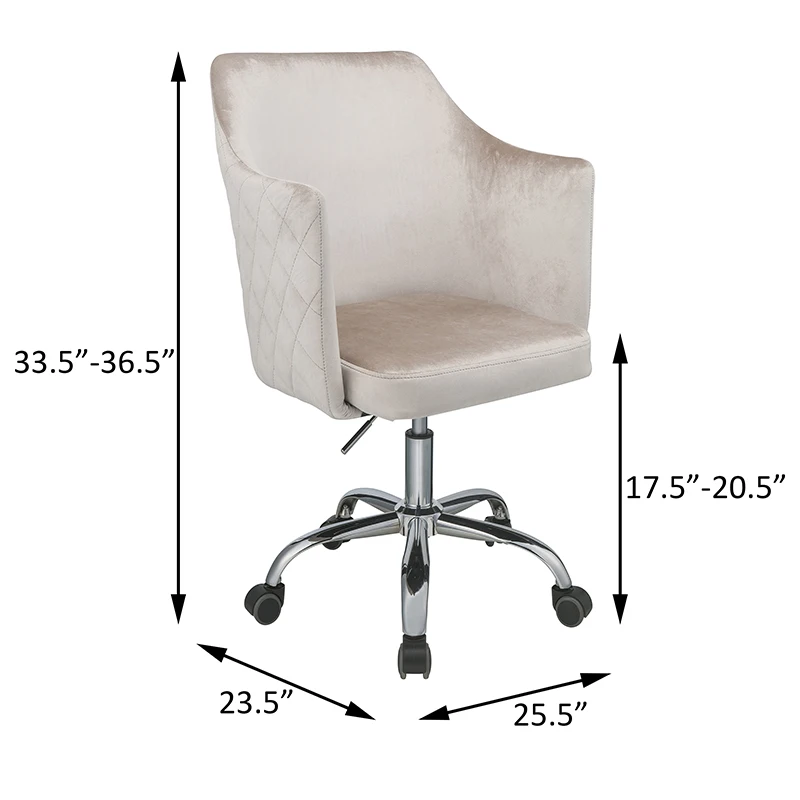 Champagne and Chrome Swivel Office Chair On-Site