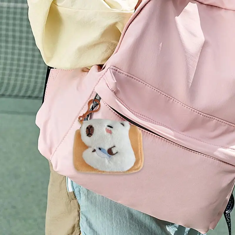 น่ารัก Capybara ตุ๊กตากระเป๋าสตางค์สไตล์สัตว์กระเป๋าเหรียญขนาดเล็ก Capybara Plush Casual กระเป๋ากระเป๋าเหรียญกระเป๋าพวงกุญแจ Key Ring