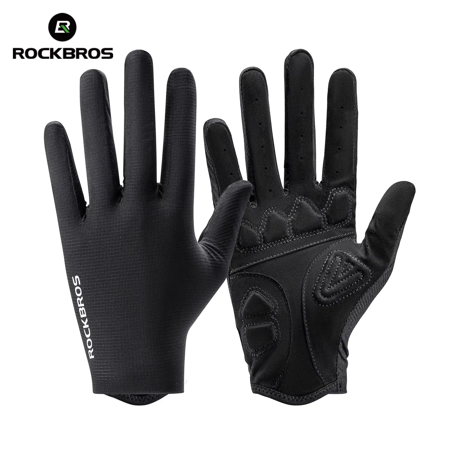 ROCKBROS Sommer-Fahrradhandschuhe für Herren und Damen, SBR-Stoßdämpfung, Vollfinger-Fahrradhandschuhe, rutschfeste, atmungsaktive Fahrradhandschuhe
