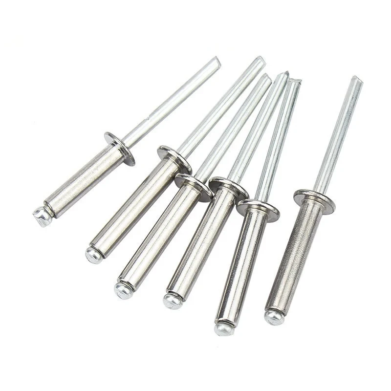 30/50pcs Rivets Aluminium M2.4 M3.2 M4 M4.8 Dome Blind Rivets Steel Shank Mandrel Exhaust Rivets