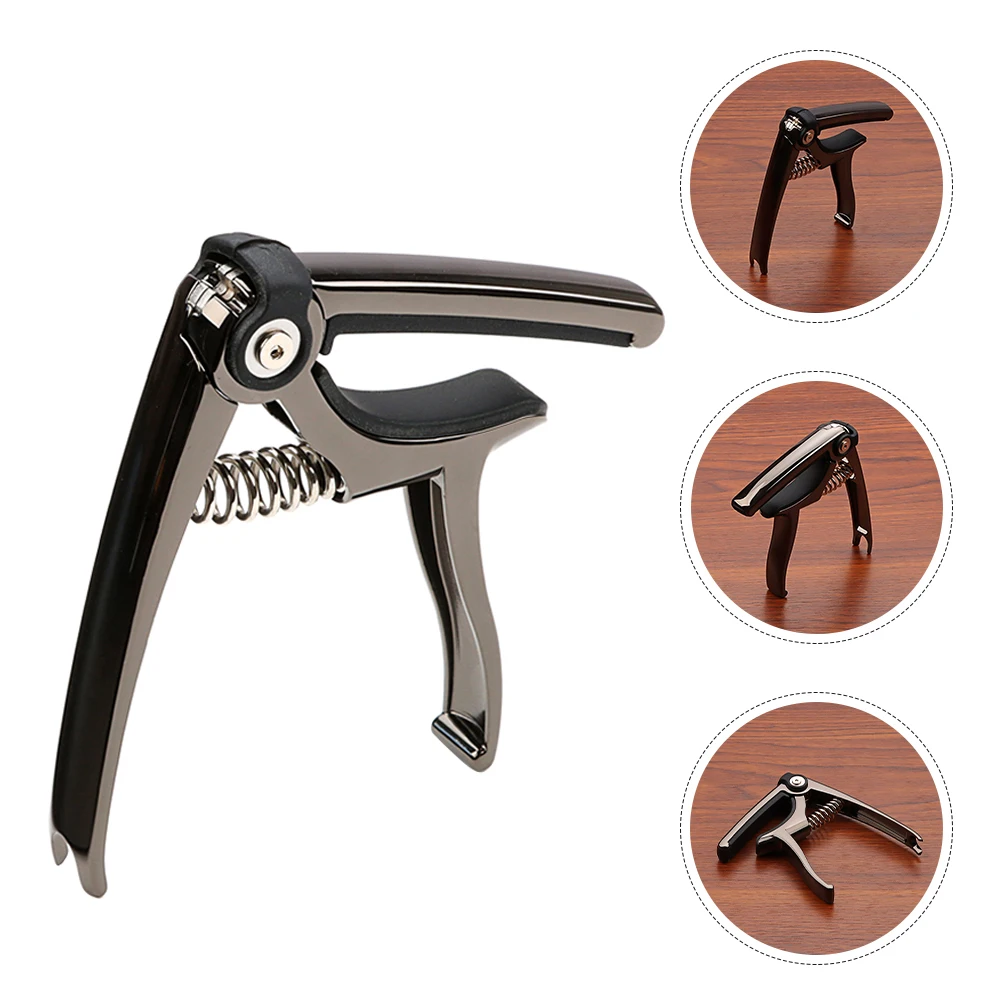 

Black Tone Clip Acoustic Guitar Accessories Capo for Electric Bridge Pin Puller Sliding Metal Ukulele