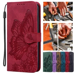 Butterfly Leather Phone Case For Samsung Galaxy S24 FE S23 Ultra S22 S21 Plus S24FE 5G Card Holder Hasp Wallet Bags Flip Cover