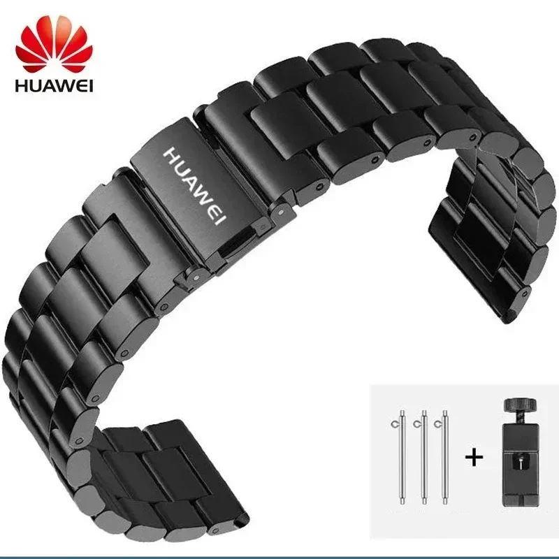 22mm 20mm Stainless Steel Strap for Huawei Watch GT5/ Gt4 /GT3 / Runner/GT2 /2Pro/GT2e Replacement Watchband with Huawei logo