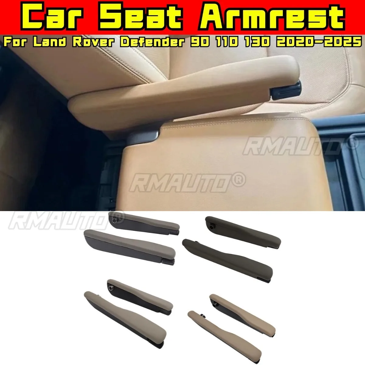 Car Seat Armrest Box Central Commander Armrest Leather Seat Armrest Covers For Land Rover Defender 90 110 130 2020-2025 Body Kit