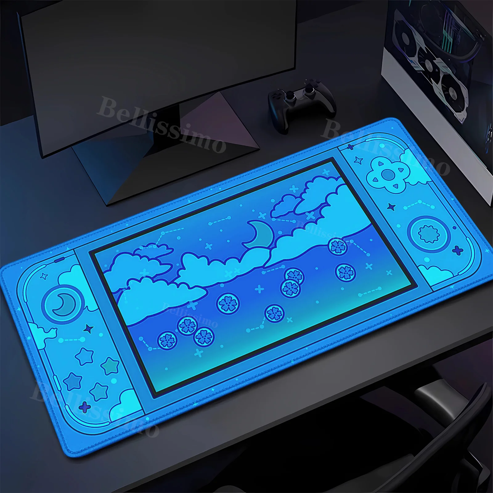 

Cute Moon Star cloud Handle button Mouse Pad Accessories Playmat Carpets Lapto Gamer teclado Purple Pink Large Keyboard Mousepad