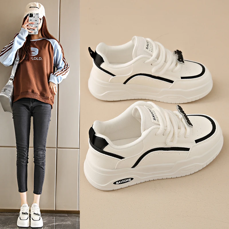 

Breathable Platform Casual Shoes for Women 4CM Heel Non Slip Sole Comfortable Walking Sneakers for Daily Wear