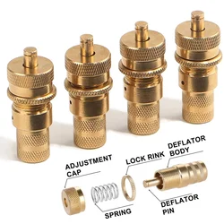 Uniwersalne deflatory opon Offroad automatyczne 6-30 PSI mosiężne opony Deflator opon ciśnieniowy zawór nadmiarowy dla samochodów ciężarowych motocykl Jeep