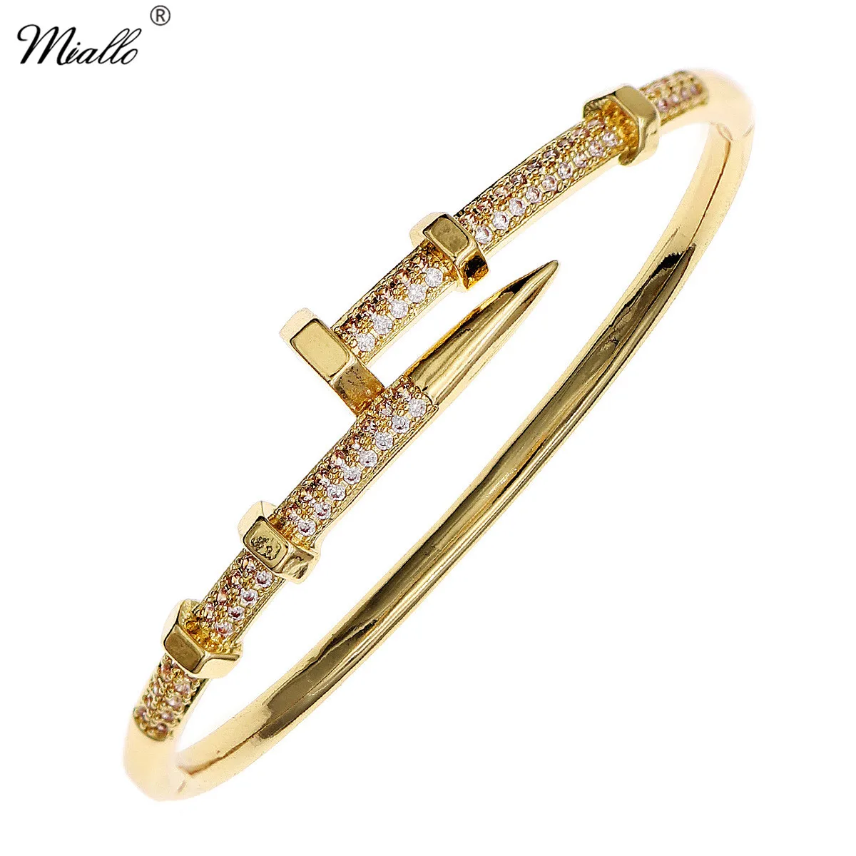 Classic Brand Nail Bracelets Female Temperament Simple Trendy Bracelet Zircon Screw Bracelet For Women Gift