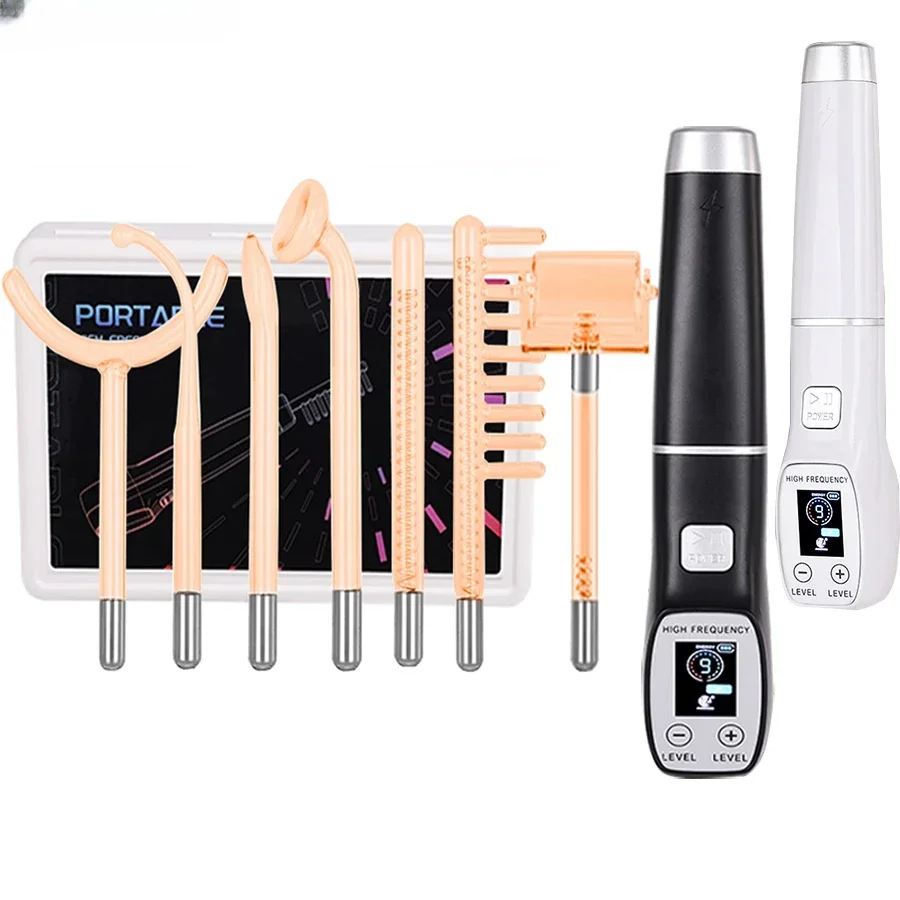 High Frequency Facial Massager Machine For Hair Face Anti Aging Therapy Acne Tool Neon&Argon Wands Skin Beauty Spa