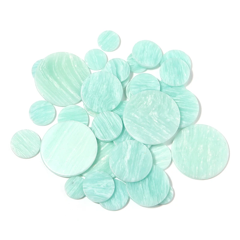 

DC 5/10 PCS Cabochon Natural Stones 12/14/16/22/30mm Green Cracked Imitation Turquoise Loose Spacers For JewelrI Making