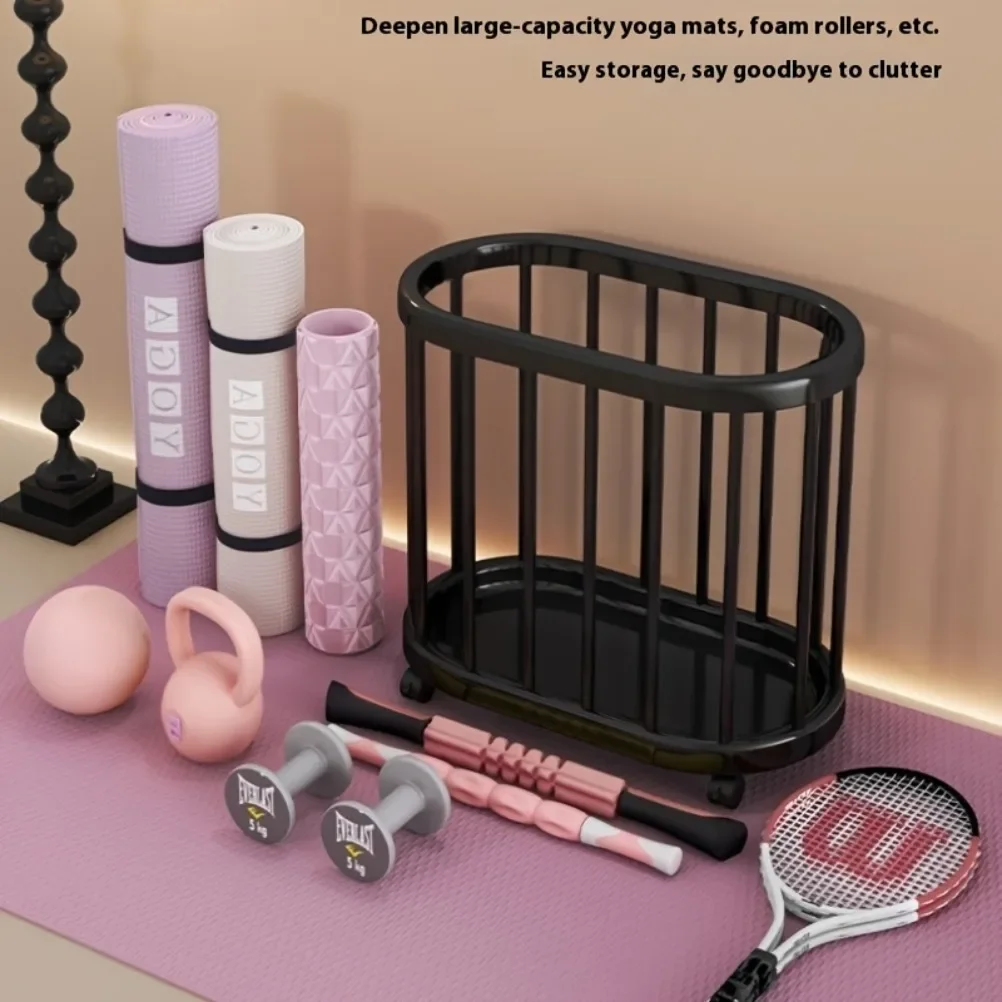Multi Functional with Wheels Storage Shelf Yoga Mat Exercise Equipment Organizer PP Material Storage Rack Kitchen Organizers