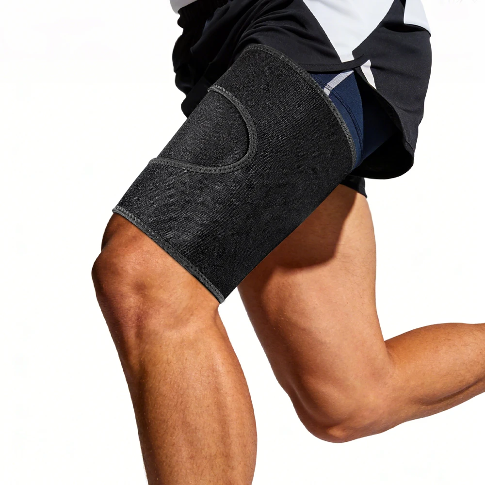 Cycling Quads - ผ้าพันรัดต้นขาปรับระดับได้ 1/2 ชิ้น, อุปกรณ์พยุงขาส่วนบน, ผ้าพันรัดกล้ามเนื้อแฮมสตริงและควอดริเซปส์ สำหรับผู้หญิงและผู้ชาย,