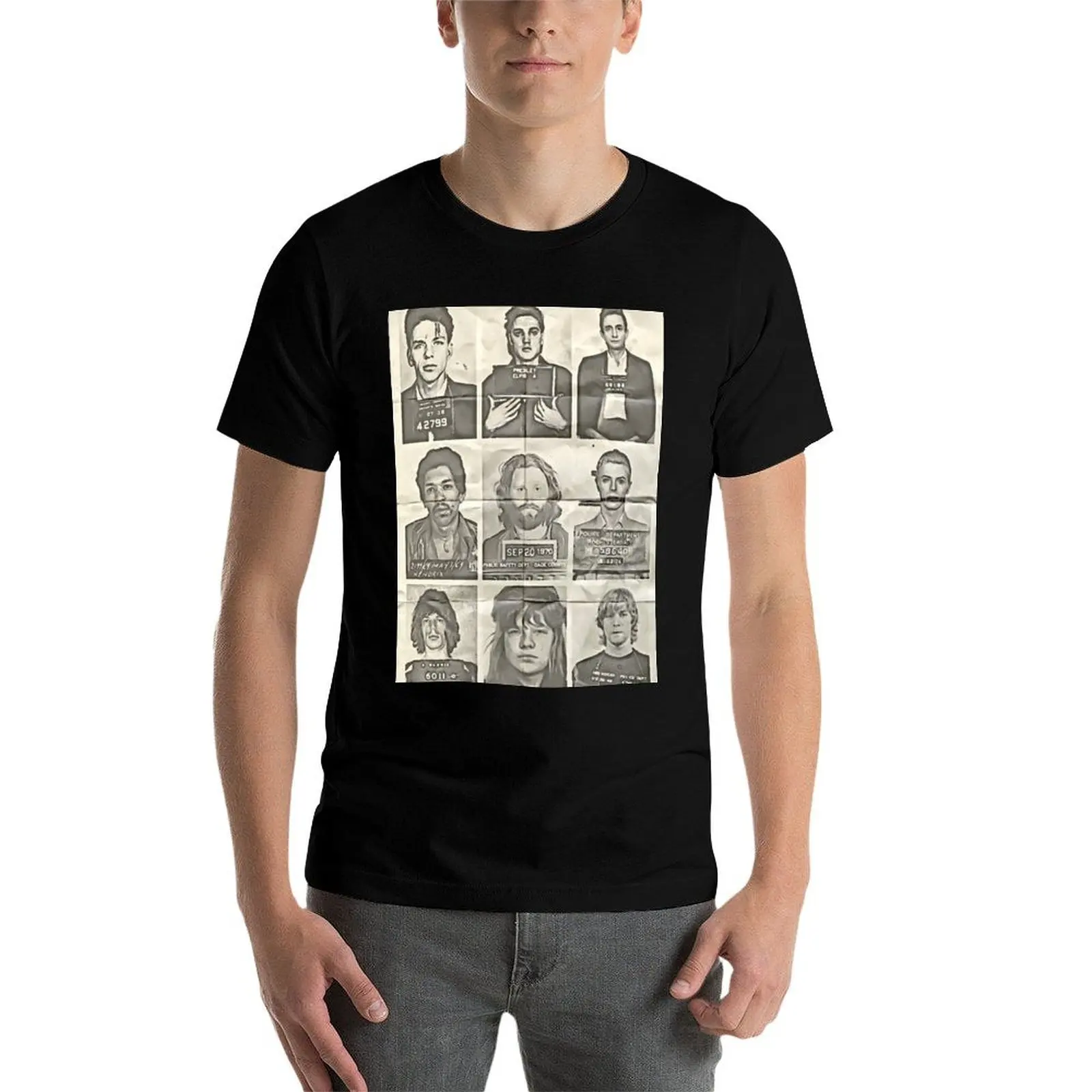 Musician Mugshots T-Shirt blanks anime tshirt animal prinfor boys heavyweight t shirts for men image 4
