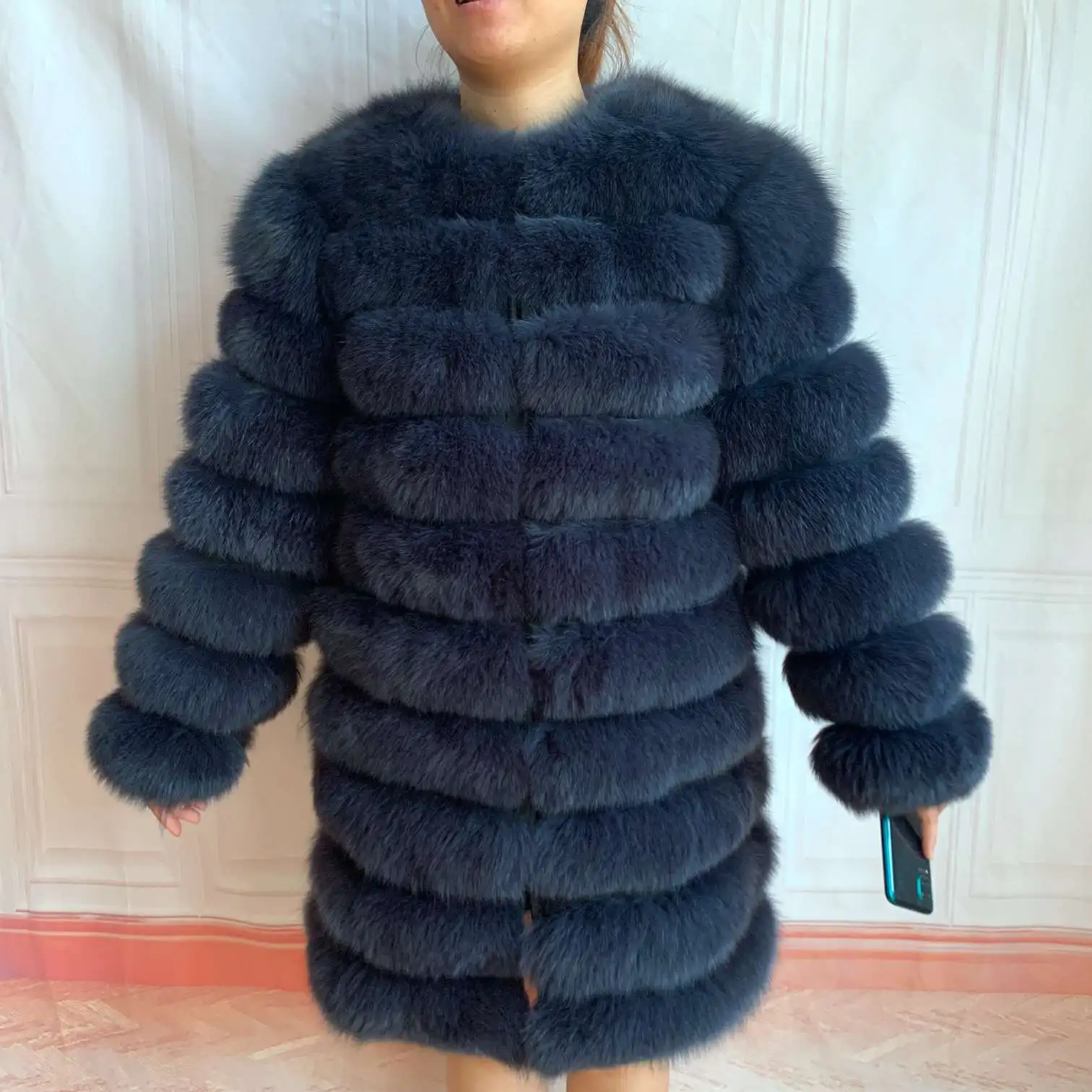 NEW 4in1 Real Fox Fur Long Coat Winter Coat for Women Jackets Vest Winter Outerwear Women Fox Fur Coat High Quality Fur Clothes