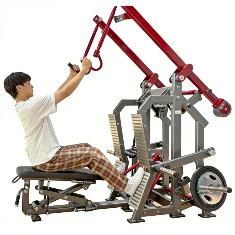 Sport Fitness Steel Iso Lateral Dual Function Lat Pulldown Low Row Machine Plate Loaded Gym Equipment for Back Exercise