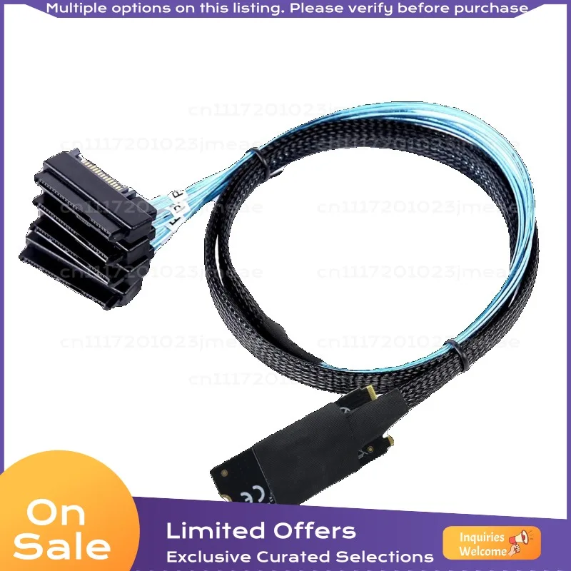 M.2 M-Key to SFF-8643 Adapter Cable 4-Port SAS SFF-8482 Combo High-Speed Server Converter