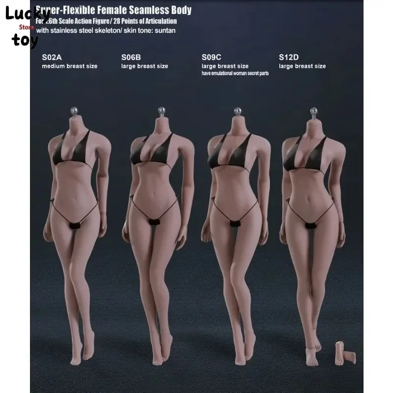 S01A S04B S07C S10D 1/6 مقياس الفولاذ المقاوم للصدأ أنثى الجندي سلس دمية الجسم ل 12 بوصة عمل الشكل شاحب/Suntan الجلد الجسم نموذج #3