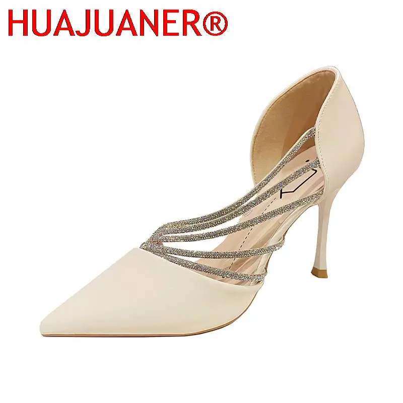 2023 Spring Luxury Women Rhineston Stiletto High Heels Pumps Scarpins Designer Lady Black Heels Wedding Party Bridal Prom Shoes