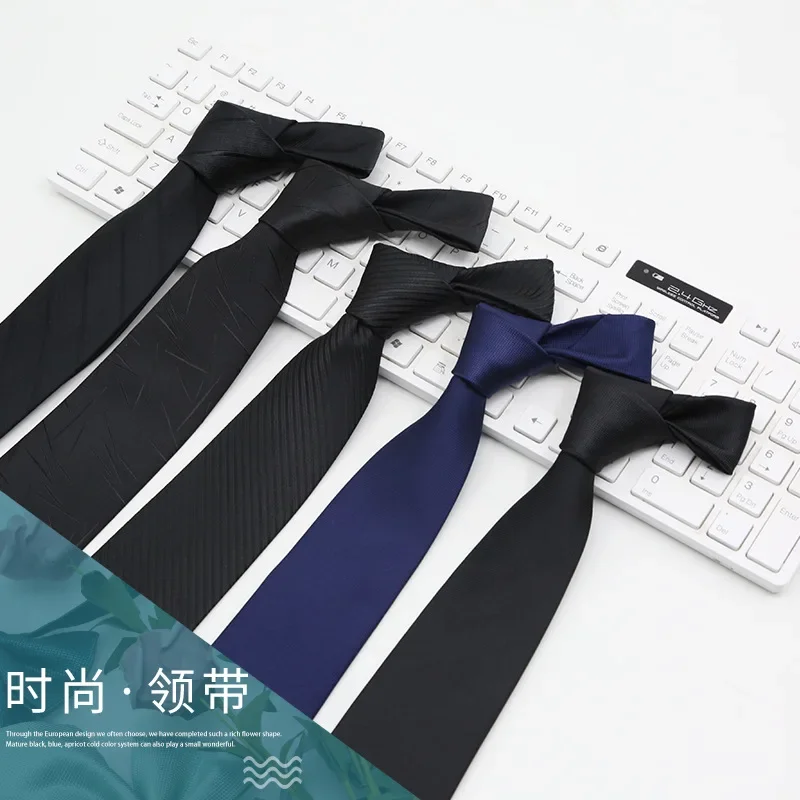 156*8 سنتيمتر رجال الأعمال رابطة عنق حريرية زفاف العريس أسود أحمر أزرق مخطط ربطة العنق للمكتب الرسمي #1