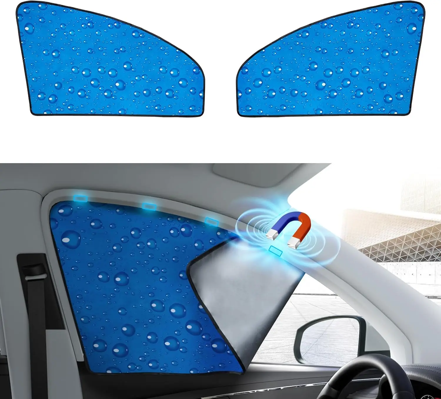 

Car Window Sunshade - Double Thickness, UV Protection, Universal Fit for Front Side Windows (2 Pack)