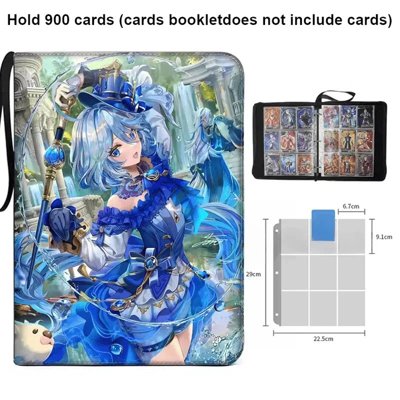 900 PCS Genshin Impact Lumine Morax Beelzebul Cards Album Cards Book Anime Map Letter Holder Binder Notebook Collection Folder