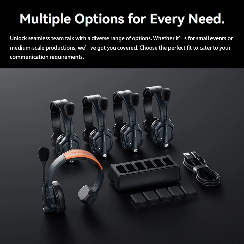 Hollyland Solidcom Se Pro الإصدار العالمي سماعة رأس لاسلكية عن بعد سلس فريق الحديث 2.4 جيجا هرتز إلغاء الضوضاء مقاومة الماء