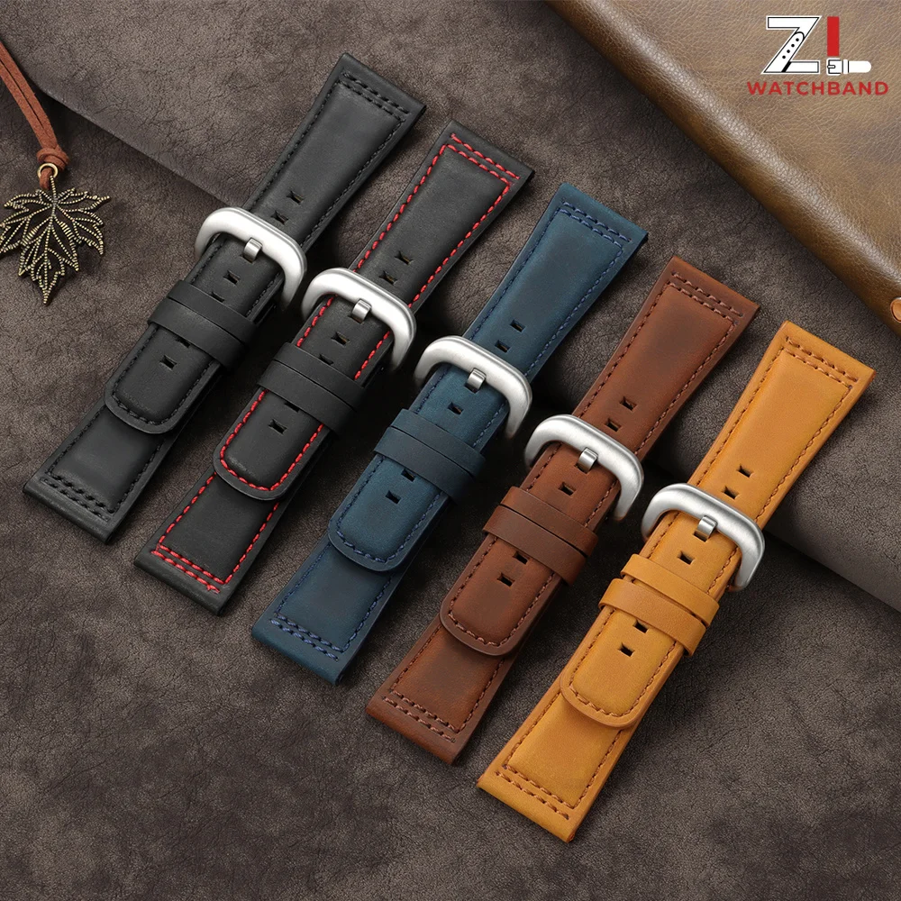 28mm Leather Watch Strap New Vintage Genuine Leather Watchband for Seven Friday Watch Strap for Men Women Replacement Wrist Band