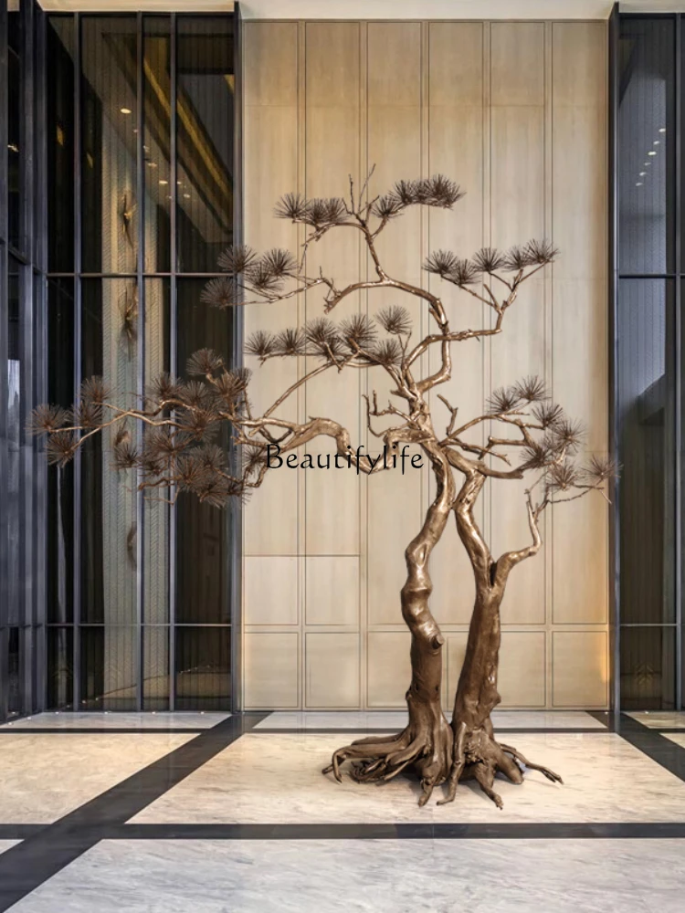 Simulated pine tree Large interior decoration landscaping Floor-to-ceiling large ornament