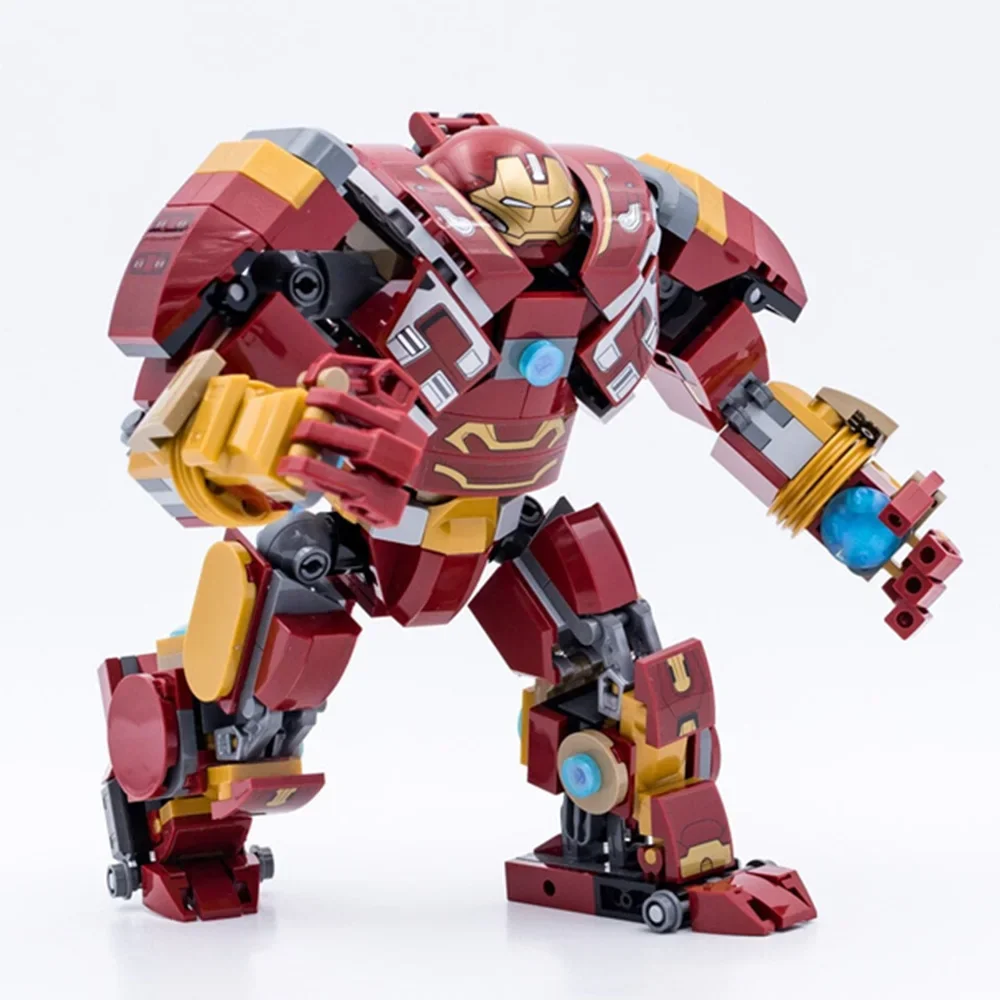 Miniso Wunder Bruce Banner Hulk buster Wakanda Kampf Superhelden Ironman Avengers Roboter Figur Gebäude Ziegel Block Geschenk Spielzeug