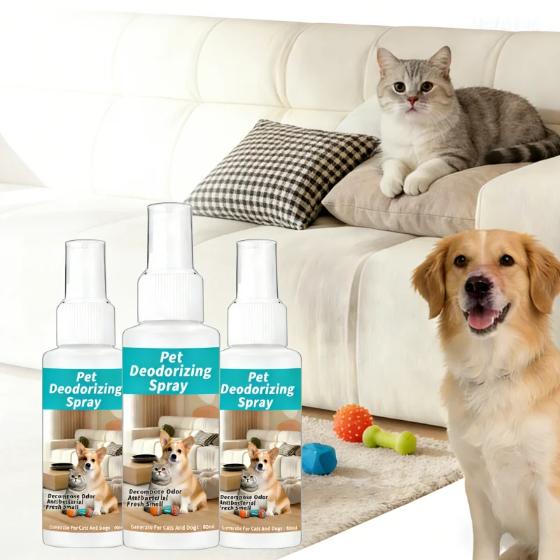 3er-Pack Haustier-Deodorant-Spray Katzen- und Hundeurin-Geruchsentferner Haustier-Reinigungspflege für Zuhause