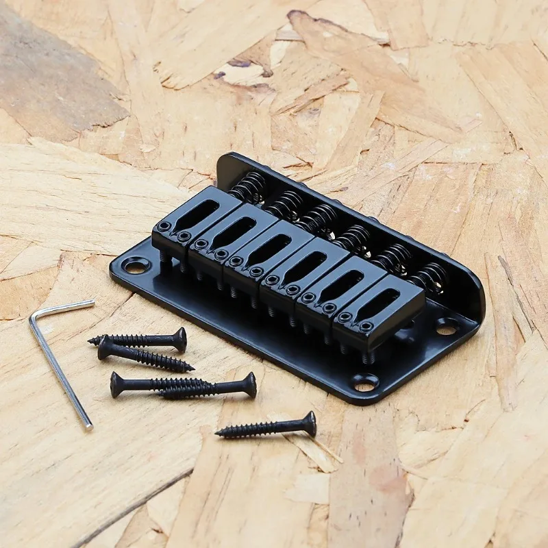 Direct Replacement Hardtail Bridge for Electric Guitar,78mm 6-String Compatible with Strat/Tele Style Guitars, Fixed Bridge Part