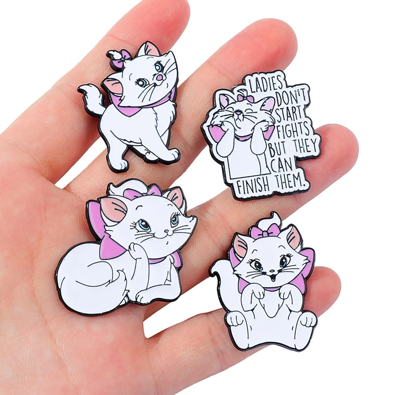 

The AristoCats metal badge enamel pin,Disney enamelled brooch clothing accessories,Marie Cat Anime Pins Holiday gifts