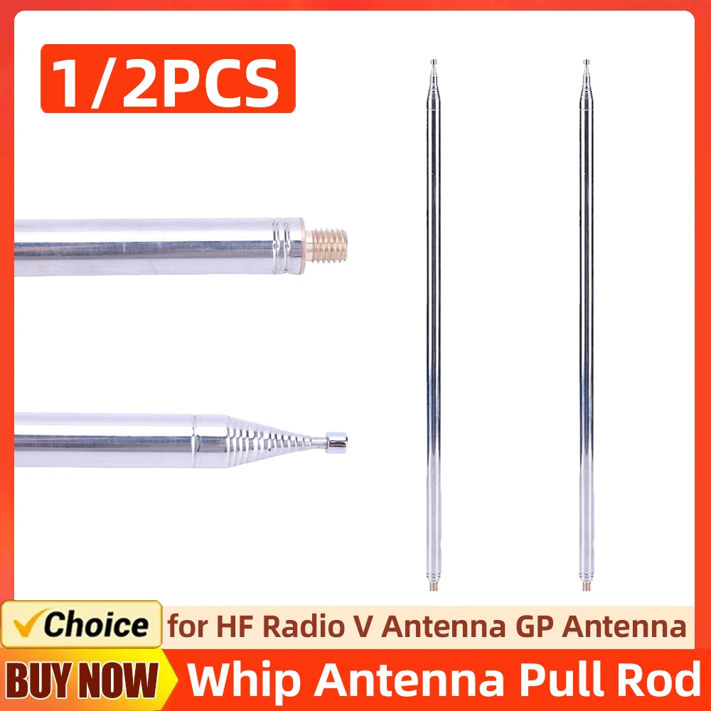 2 Stks 5 6M Rvs Zweep Antenne Pull Rod, Ideaal voor GP Antenne, Voor HF Radio Positieve V