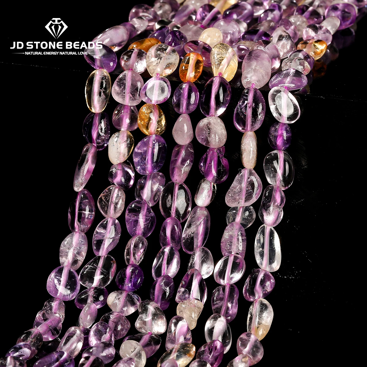 

1 Strand Natural Stone Ametrine Irregular Shape Nugget Beads for Jewelry Making Diy Necklace Bracelet Accessory 15" Inch