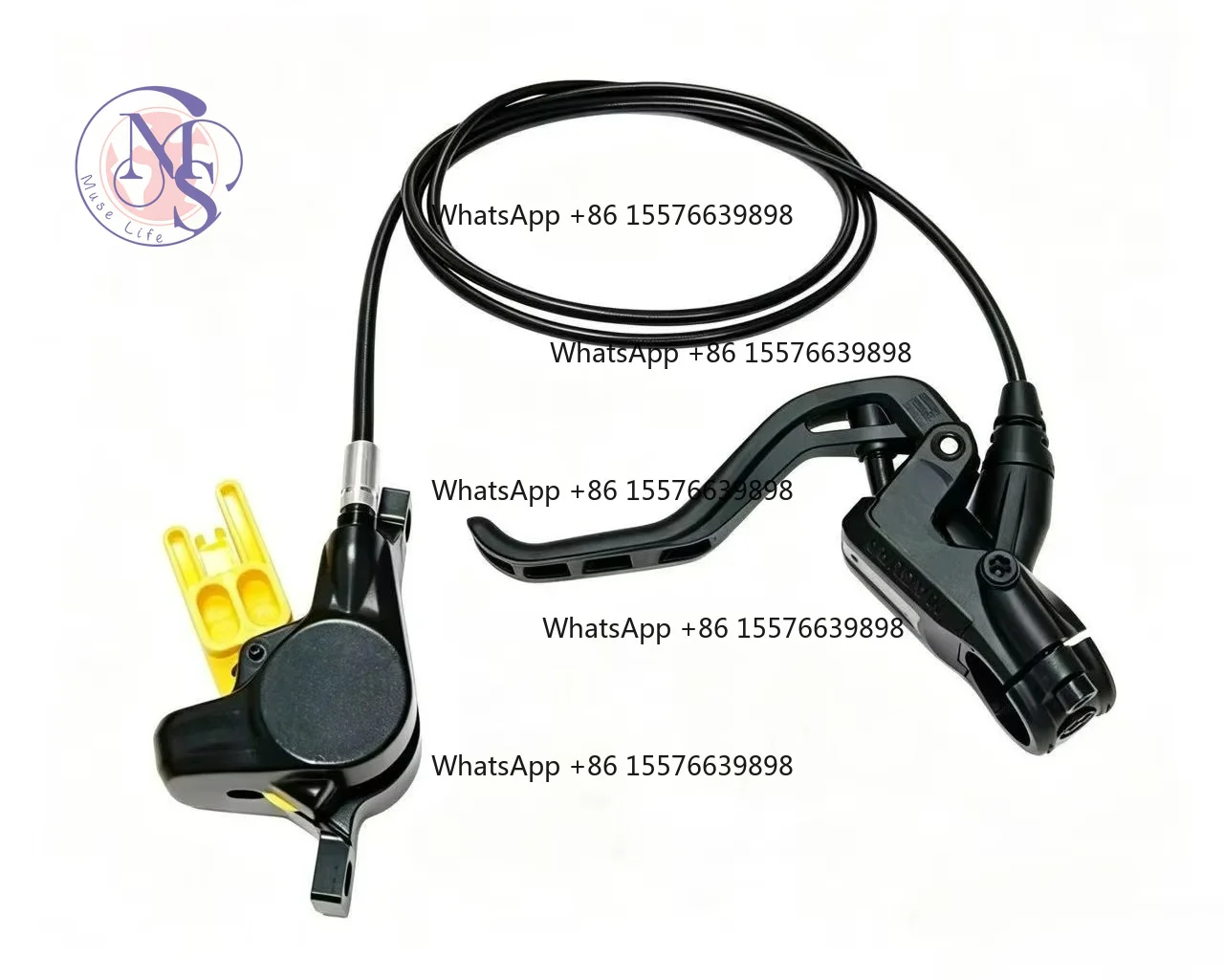 2-Piston Hydraulic Disc Brake, Left Right Universal Lever, Front & Rear Hydraulic Hose, Mountain Bike Brake Replacement Parts