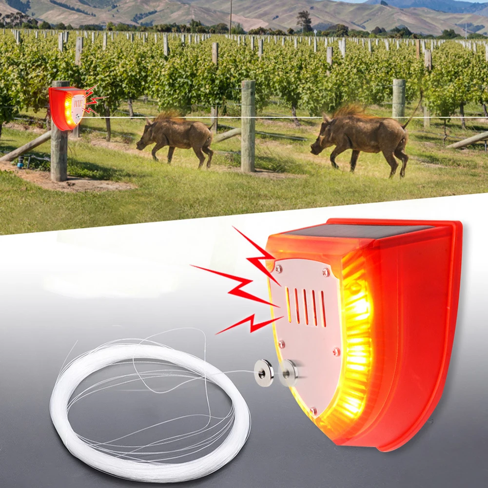 Sirena di sicurezza solare esterna 3 modalità sensore di movimento allarme Animal Driver per Villa Farm Yard Home Garden Supplies