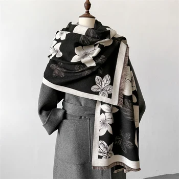 New Winter Shawl Scarves Wrap 2024 Design Cashmere Scarf Women Warm Fashion Pashmina Femal Poncho Neckerchief Echarpe Bandana