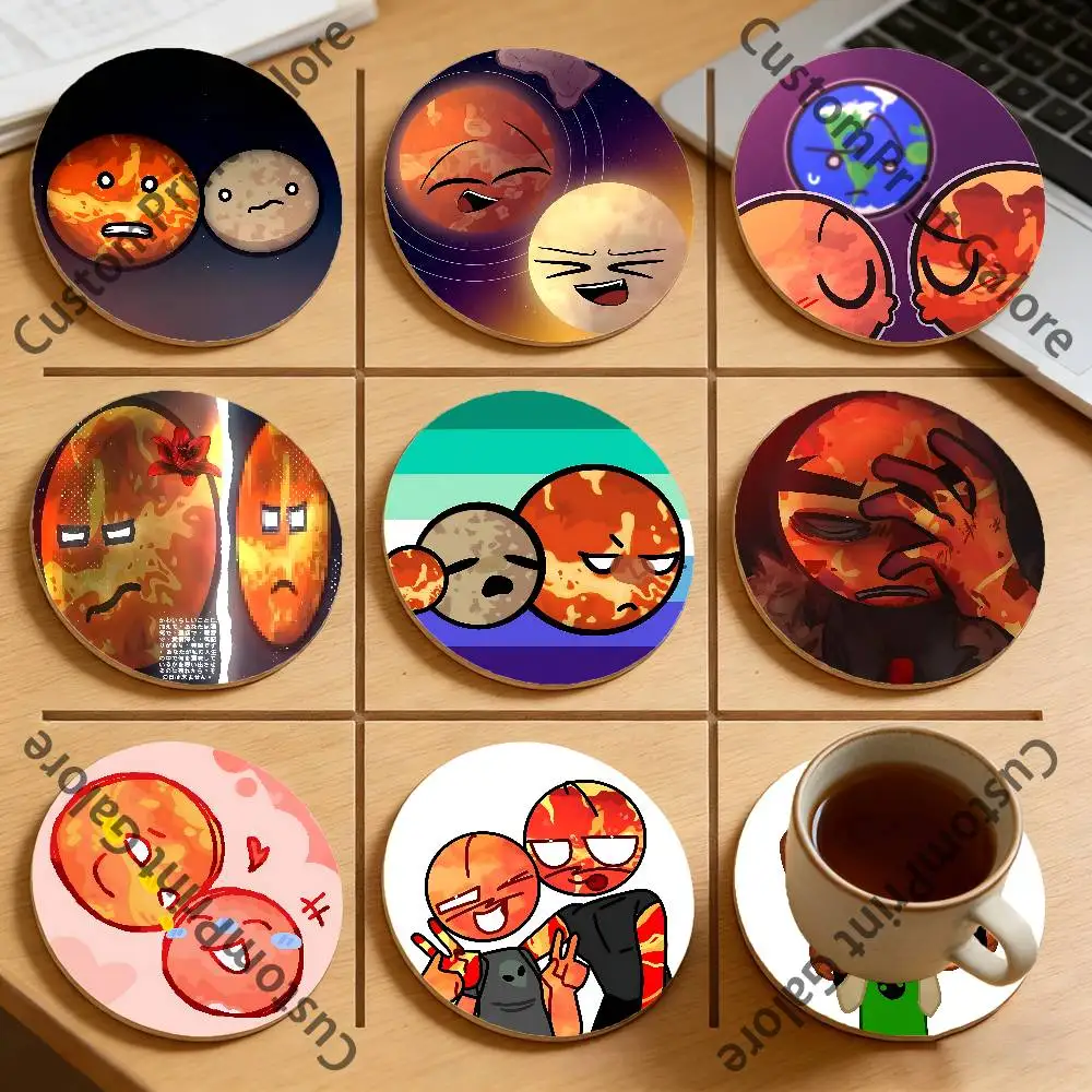 

Venus and Mercury Heat-Resistant Pine Coasters Lightweight Sturdy for All Drinkware Easy to Clean