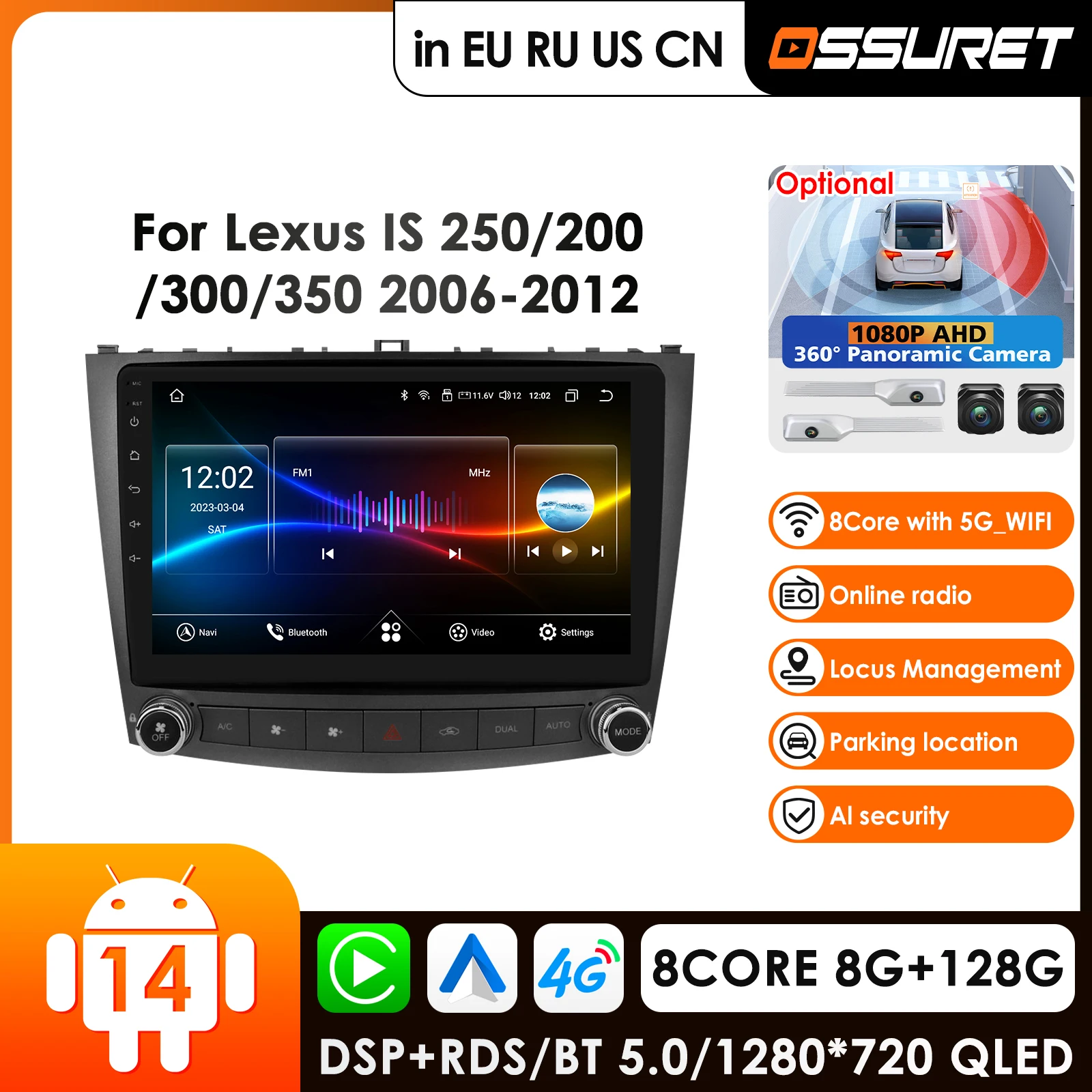 

10.1‘’ Carplay Android Auto Car Radio for Lexus IS250 IS300 IS200 IS220 IS350 Multimedia Video Player Navigation Autoradio DSP