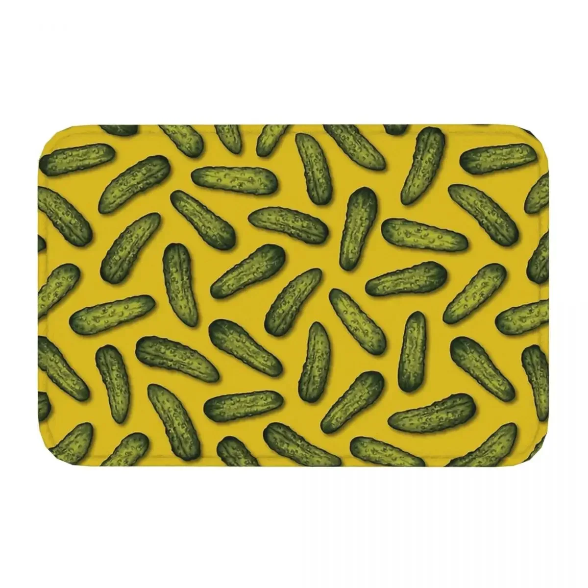 Cucumber Non-slip Rug Doormat Living Room Mat A Plethora Of Pickles Green Yellow Gherkin Pattern Balcony Carpet Indoor