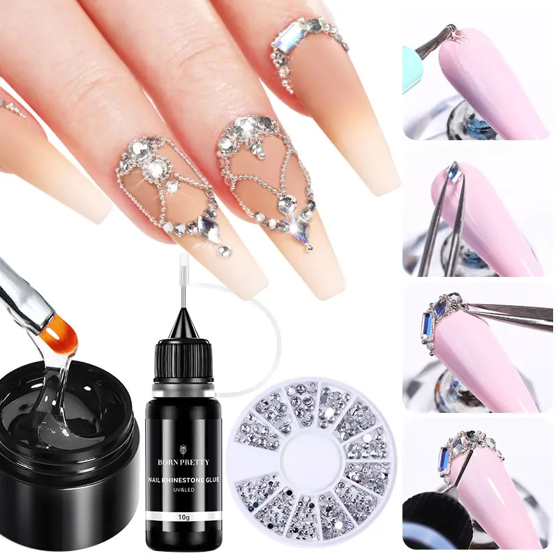 Geboren hübsche 5ml Strass Gel Wave Liner Gel Nagellack semi permanente Malerei Zeichnung Maniküre Lack Nail Art Liner Kleber