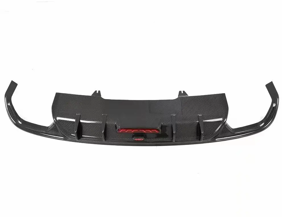 Yaochi 17-19 forAudi A4 Touring Edition CGW Carbon Fiber Dry Tail Lips New Bumper with Exhaust Cutouts Bolt-On Universal Fitment 2