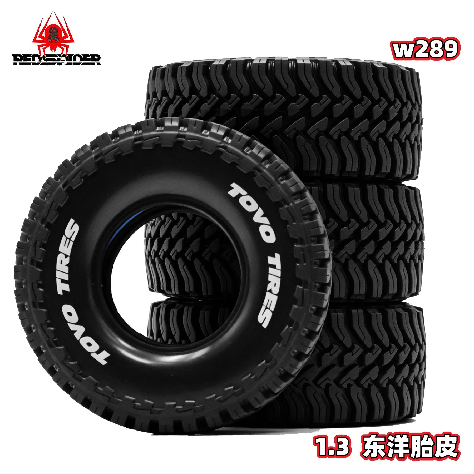 1.3'' All-Terrain RC Crawler Tires with Foam Inserts 65mm Upgrade Parts for 1/18 TRX4M FCX18 1/24 SCX24 AX24 FCX24