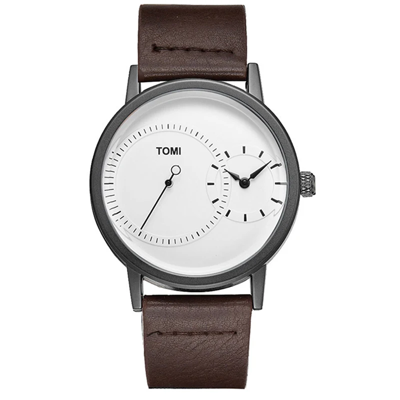 Elegant Watch for Men Simple Style Men Quartz Wrist Watches Casual Leather New Wristwatch Minimalist Black White Brown Man Clock