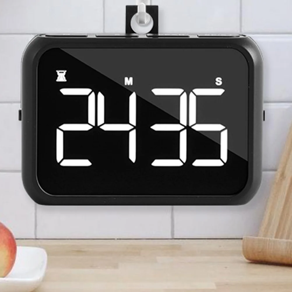 

LED Screen Kitchen Timer Portable Digital Cooking Timer with Alarm Adjustable Volume Desktop Fridge Stand for Baking Exercise