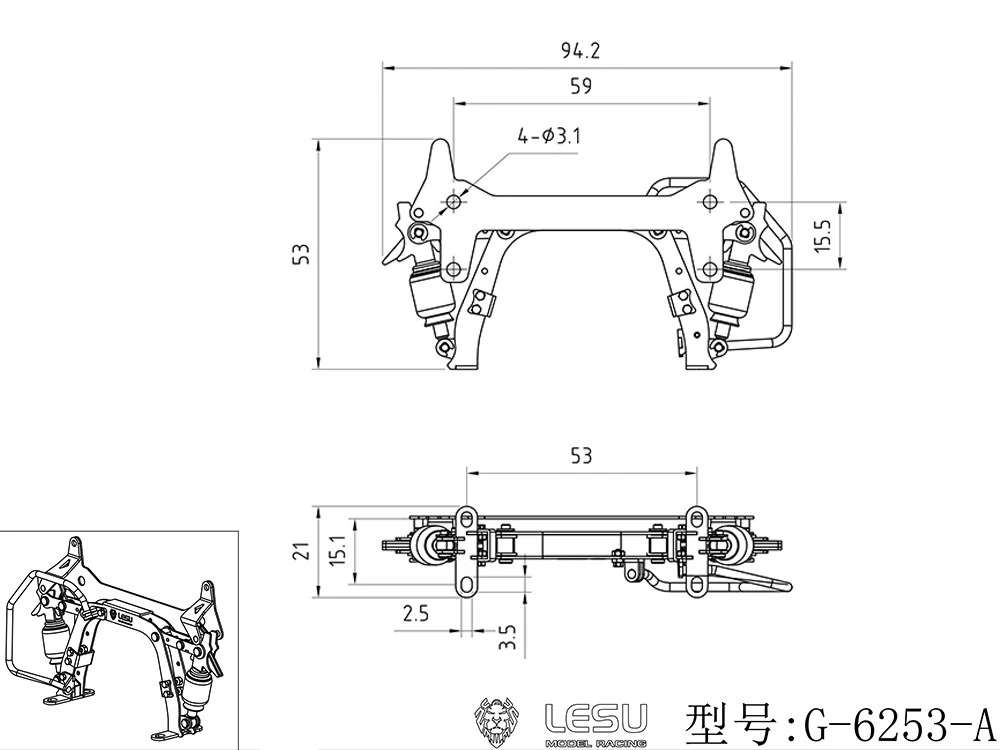LESU RC Truck CAB Fester Karosserie-Bausatz Kabinen-Schnallenhalter für Tamiya 1/14 RC Truck Trailer für Scania 770S Metall-Schnallen-Upgrade-Teile – Detail 1