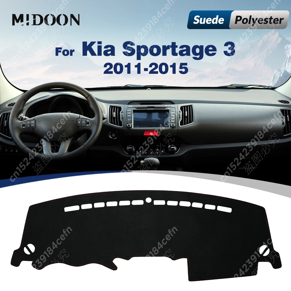 Car Dashboard Cover For Kia Sportage 3 2011 2012 2013 2014 2015 Dash Mat Sun Shade Anti-UV Carpets Car Accessories